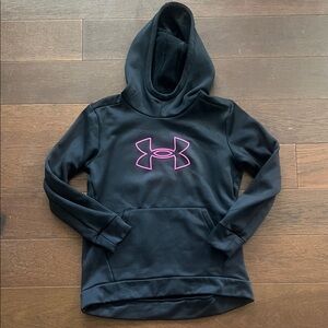 Under Armour Black Hoodie with Vibrant Pink Emblem